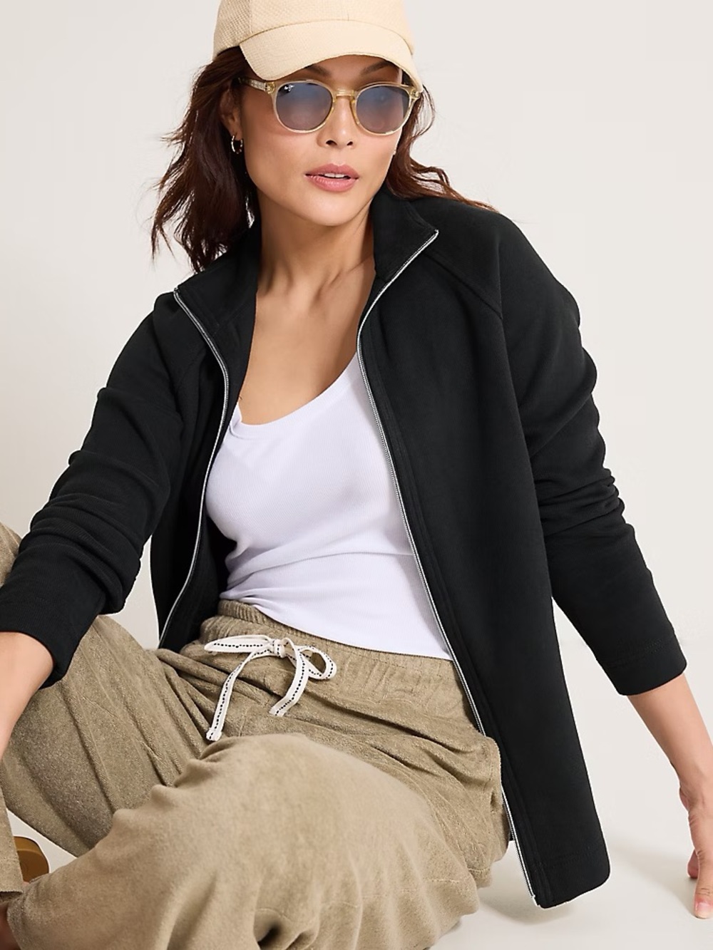 Tommy Bahama Black Zip-Front Sweatshirt